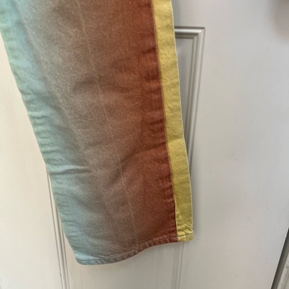 Zara heatwave straight leg high rise tie dye multicolor pant fun summer size 4 - Picture 3 of 5